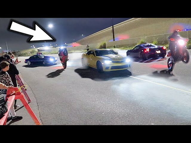 This is How to SHUTDOWN a Car Show! Fast Cars get TOO ROWDY Leaving!