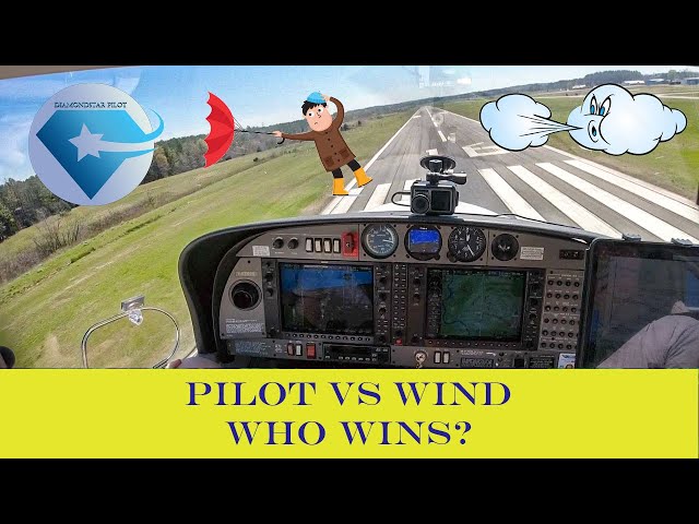 How to land in gusty winds, DA40 12-21 kts crosswind landings