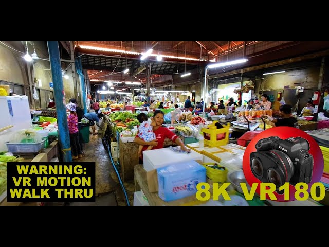 OLD MARKET WALK THRU in Siem Reap dozens of vendors 8K 4K VR180 3D (Travel Videos ASMR Music)