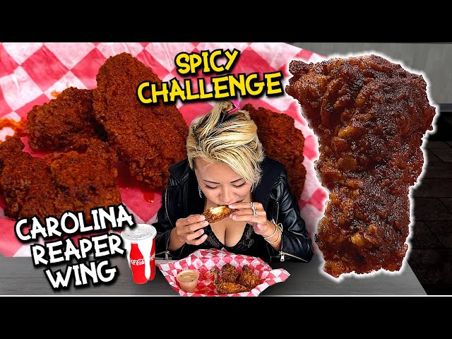 SPICY CAROLINA REAPER WING CHALLENGE at Spice C in Tustin, CA!! #RainaisCrazy