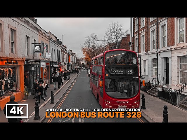 Relaxing London Bus Ride | Upper Deck POV on Bus Route 328 from Chelsea to Golders Green