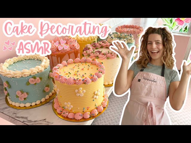 Satisfying Cake Decorating ASMR | 8 Cakes in 40 Minutes! | [No Talking] [No Music]