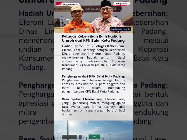 Petugas Kebersihan Raih Hadiah Umroh dari KPN Balai Kota Padang #hadiahumroh #umrohgratis