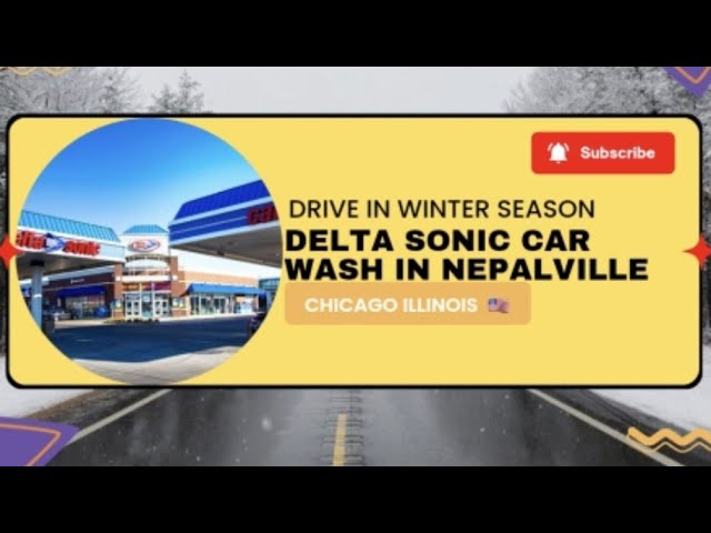 Drive in Winter Season || Delta Sonic Carwash in Nepalville Chicago USA 🇺🇸 || Best Experience #4k