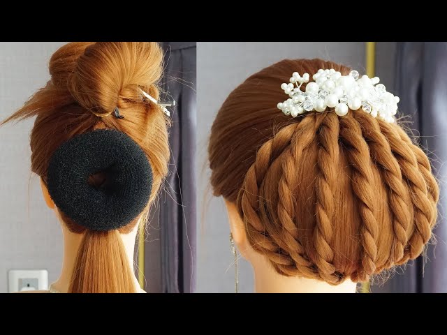 New French Braid Bun Hairstyle | Beautiful Hairstyle For Wedding