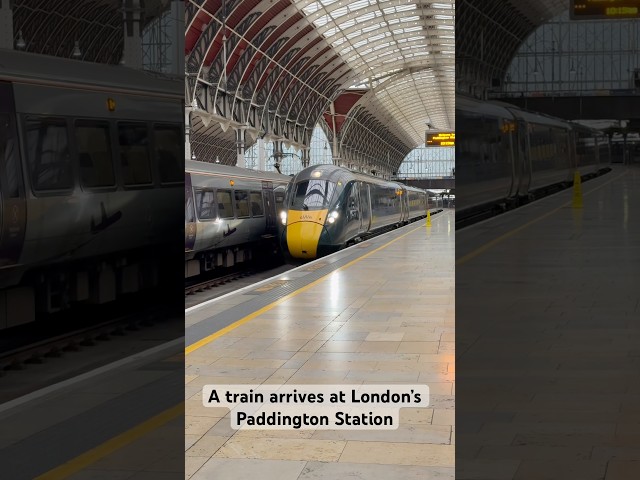 A train arrives at London’s Paddington Station #london #train #paddington