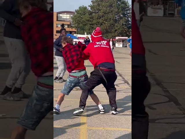 MAGA BRAWL as HUGE Crowds Wait for Donald Trump Rally in Saginaw, Michigan