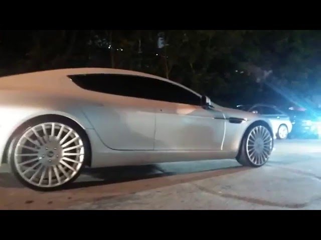 Yo Gotti's White Aston Martin Rapide on Forgiato 22s at Compound Atlanta