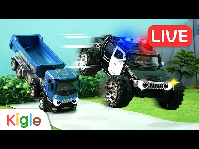 [🔴LIVE] Mobil Mainan Anak🚚🚓 | Berubah Menjadi Mobil Polisi Monster! | Kigle TV Indonesia