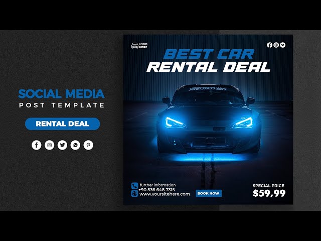 Luxury car social media post design in photoshop