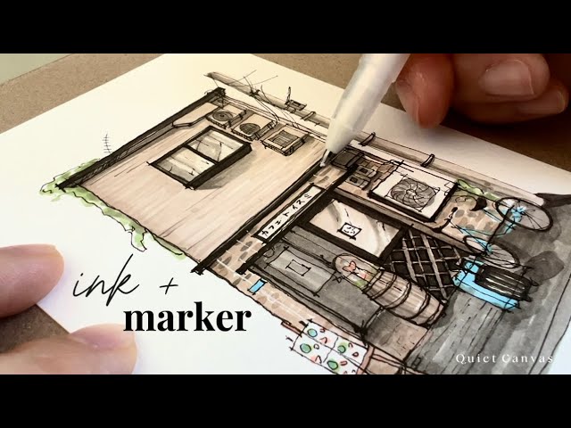 Cafe in Osaka | Relaxing Virtual Urban Sketching