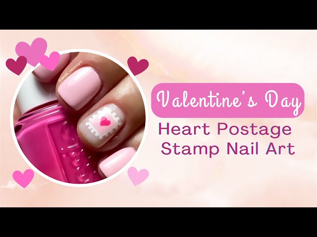 Heart Postage Stamp Nail Art