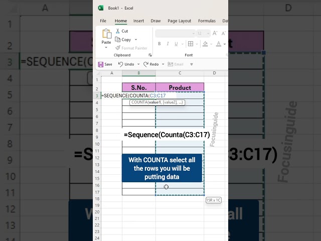 Auto Populate Rows In Excel time saving tricks || Just 1 Click  #focusinguide #exceltips #shorts