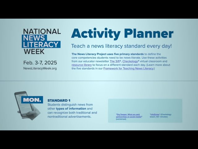 Free resources for teachers for National News Literacy Week