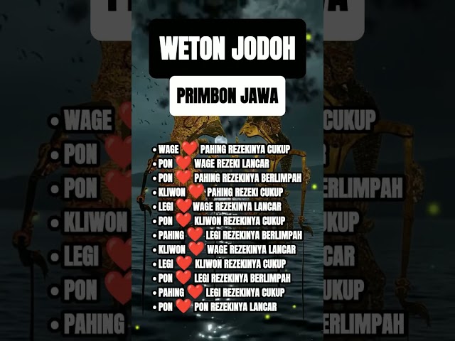 weton jodoh primbon jawa #weton #primbonjawa #shortsfeed