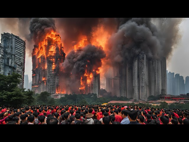 China on Fire! Thousands of Victims in Tears After Powerful Sudden Explosion in Park