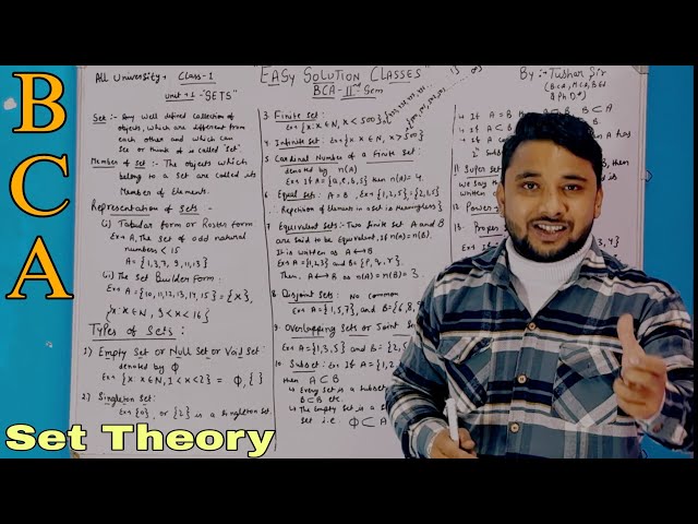 BCA Maths SET THEORY For SEM 2nd l TYPES I REPRESENTATION I Important For CLASS 11 l Easy Language l