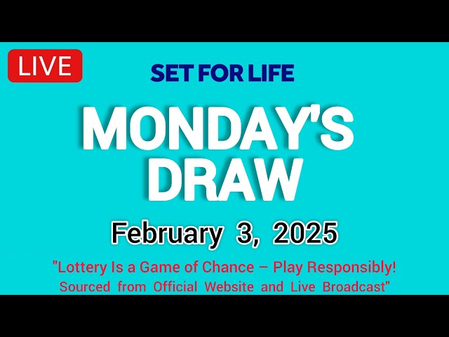 The National Lottery Set For Life Live draw results from Monday 03 February 2025 | tonight's