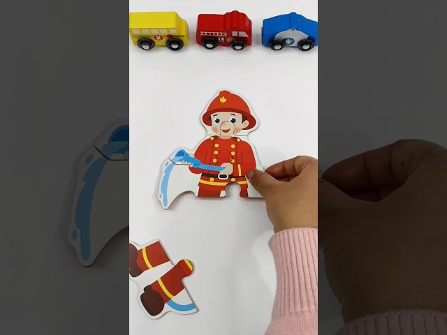 Firefighter Puzzle | Firefighters Song #toddlerlearning #funlearning #kidssong #shorts