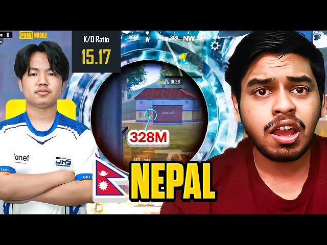 KingAnBru *REACTS* NEPAL RANK 1??  M416 + 3x Spray 328m DRSxSleepyy BEST Moments in PUBG Mobile