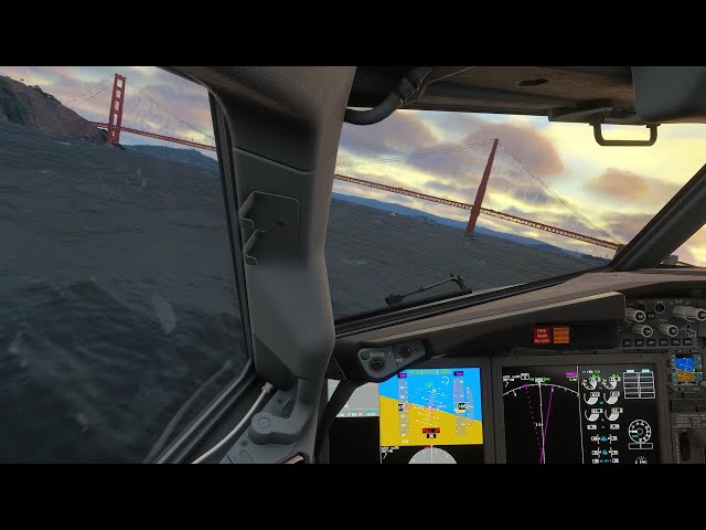 Boeing 737 low over the US Golden Gate Bridge | Microsoft Flight Simulator 2024