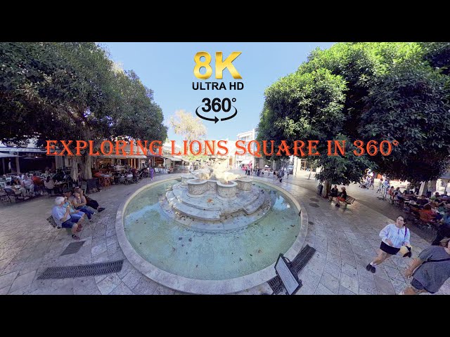 Virtual reality (VR) - Exploring Lions Square in 360° - Heraklion, Crete Walking Tour