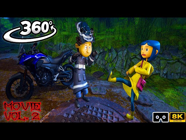 360° CORALINE | Wybie Movie Collection Part 4,5,6 | Scary VR 360º 8K Animation Film