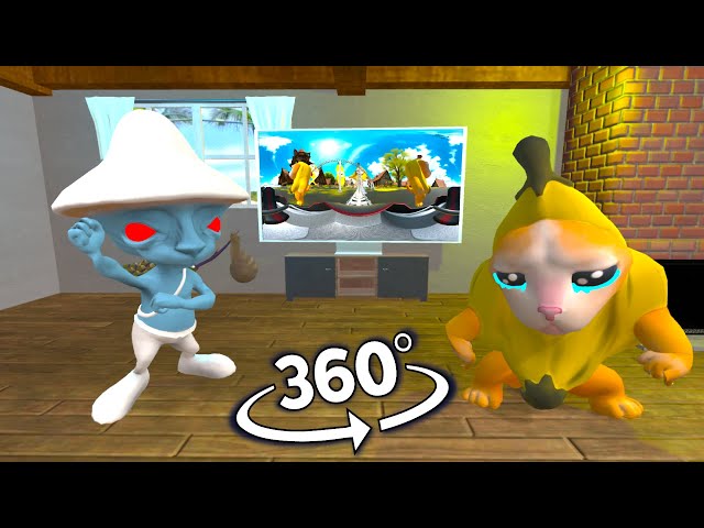 Smurf Cat Vs Banana Cat But it's 360° degree video #2