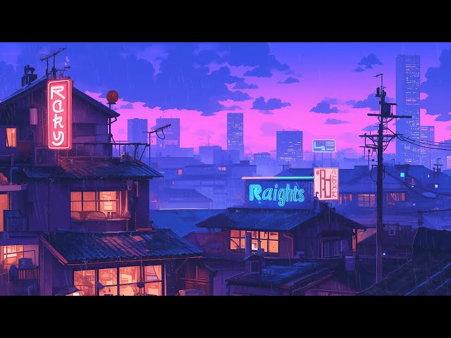 1980s & 90s Lofi Hip Hop Beats 🌸 Retro Vibes & Nostalgic Tokyo Town Ambience 🌆 Lofi Rain Playlist