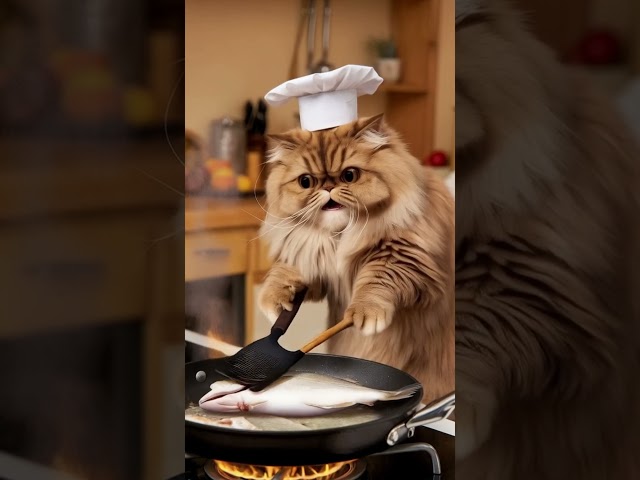 Amazing cat cooking video#short video😻🎊💖