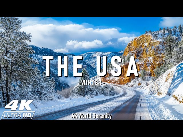 Winter in The USA 4K Ultra HD ❄️ Enchanting Winter, Scenic Relaxation Film with Calming Music