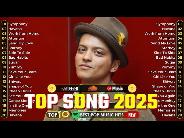 Top Hits 2025 - Bruno Mars, Dua Lipa, Adele, Maroon 5, Selena Gomez, Rihanna, Ed Sheeran