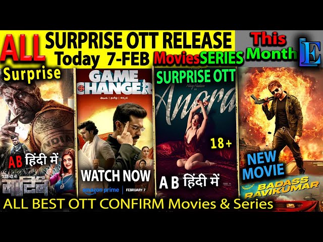 Friday OTT Release 7-FEB l Hindi Movies Web-Series MartinHindi, MehtaBoys, Mrs, IndVsPak, SkyForce