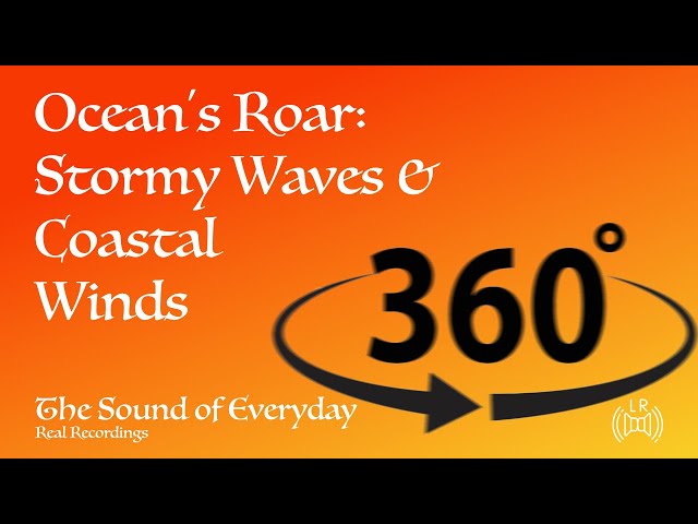 360° Ocean's Roar: Stormy Waves & Coastal Winds at night