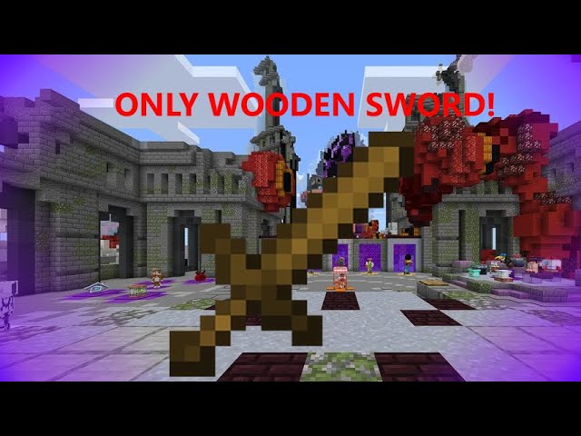 EGGWARS BUT I CAN ONLY USE WOODEN SWORD! | MINECRAFT BEDROCK