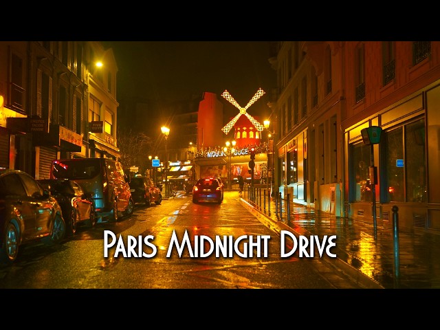 Midnight Rain in Paris - Night Driving Tour 4K HDR