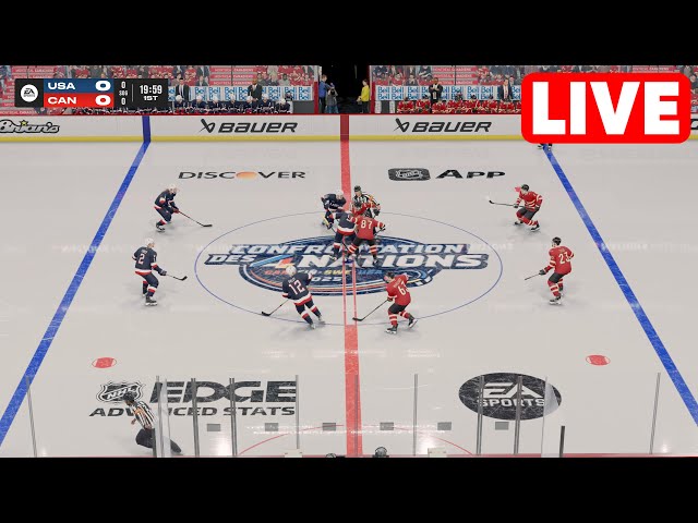 ICE HOCKEY LIVE🔴 USA vs Canada - 4 Nations Face-Off - 15th February 2025 | Full Match - NHL 25