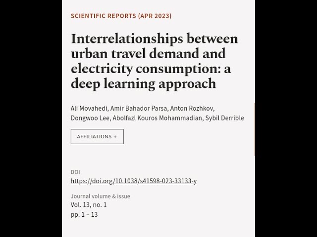 Interrelationships between urban travel demand and electricity consumption: a deep le... | RTCL.TV