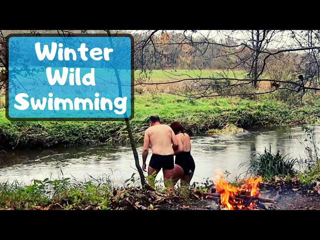 Winter Wild Swimming with my Wife | Cold Water Plunge in the River Wey | Camp Fire Bacon Butties