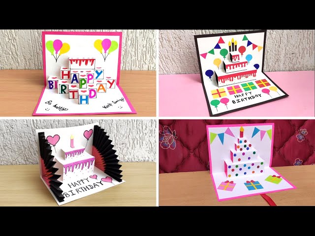 4 CAKE Cards For Birthday | CAKE Card Ideas | Birthday Cards With CAKE Theme