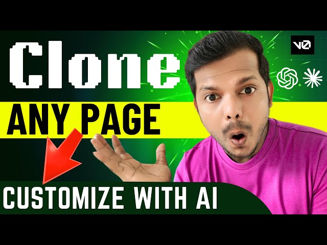 CLONE any WEBSITE Page using AI - Just Paste the link! (Customize)