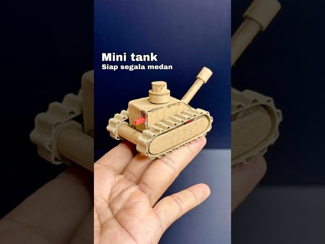 mobil tank kardus mini unik bertenaga baterai #creative #automobile #toys #mainan #unik