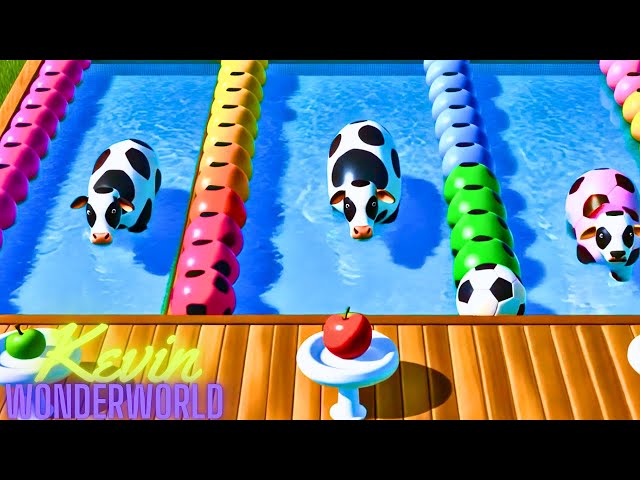 Farm Animal Sounds and Swimming Race | Nursery Rhymes and Kids Songs