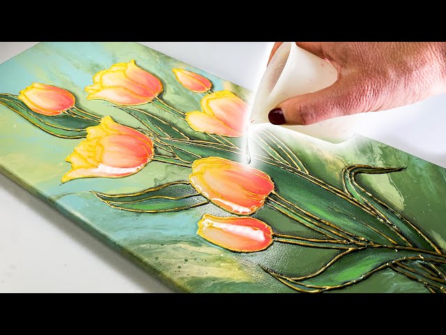 INCREDIBLE Tulips! Resin + Glue Gun + Pouring YOU Can do! | AB Creative Tutorial