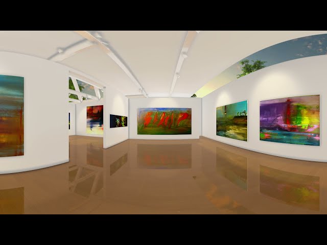 Acryl Abstract painting, Katharina Dustmann and her project “Sound of Colors” in 360 video.