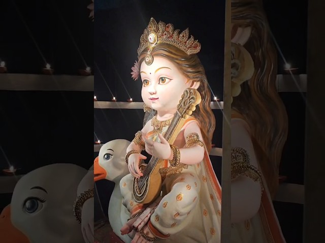 Most Cutest Saraswati Of Kolkata // Kolkata Saraswati Puja 2025 #shorts #saraswatipuja #tranding