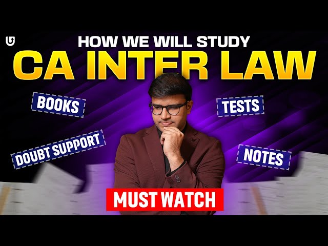 How We will Study CA Inter Law? | ICAI | Complete Details About Books Doubt Support | Indresh Gandhi