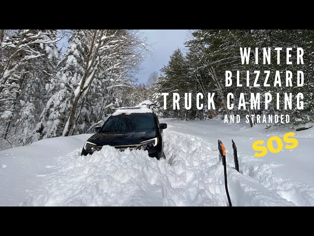 Blizzard Winter Truck Camping and Stranded. (Subtitles On) 위험했던 캠핑.