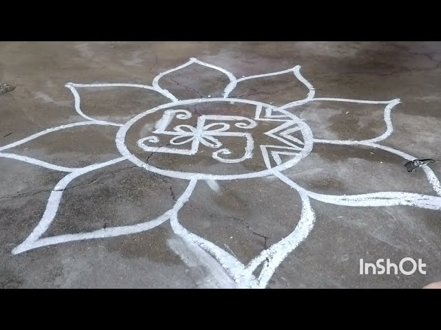 3*2 Simple rangoli design 🌺🌺🌺🌺🌺