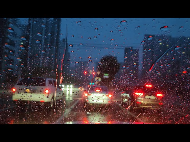 [4K] Super Heavy Rain Driving at Early Morning, ThunderStorm Sounds